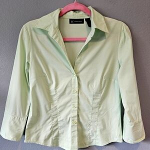 Inc International Concepts Women's Size 2 Fitted Shirt  3/4 Sleeve Cotton Blend